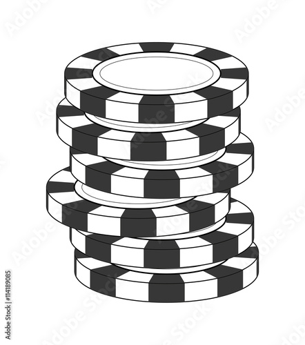 Chip icon. Casino and las vegas design. Vector graphic