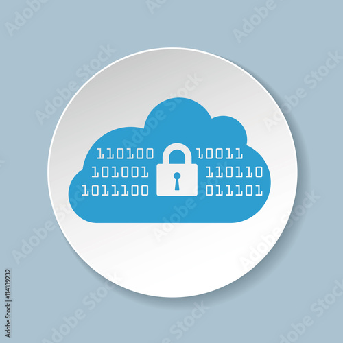 Vector icon for cloud security