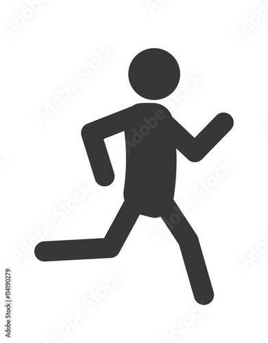 Pictogram icon. Running design. Vector graphic