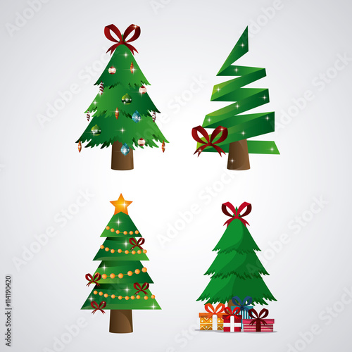 Pine tree icon. Merry Christmas design. vector graphic