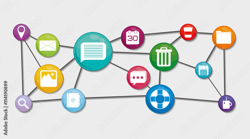 Multimedia icon set. Social media design. vector graphic Multimedia icon set. Social media design. vector graphic