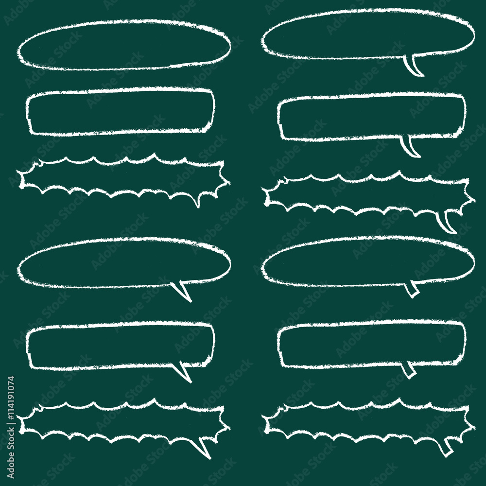 チョーク クレヨン 横長吹き出し2 Stock イラスト Adobe Stock