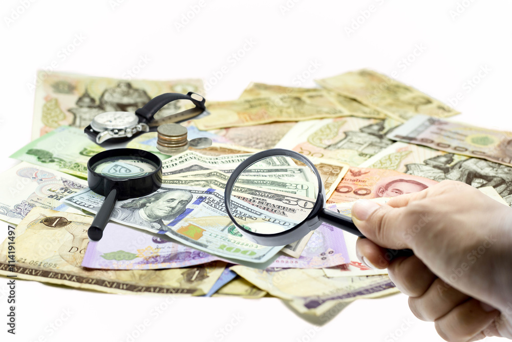 Business and finance concept dollar bank note and accessory Business and finance concept dollar bank note and accessory