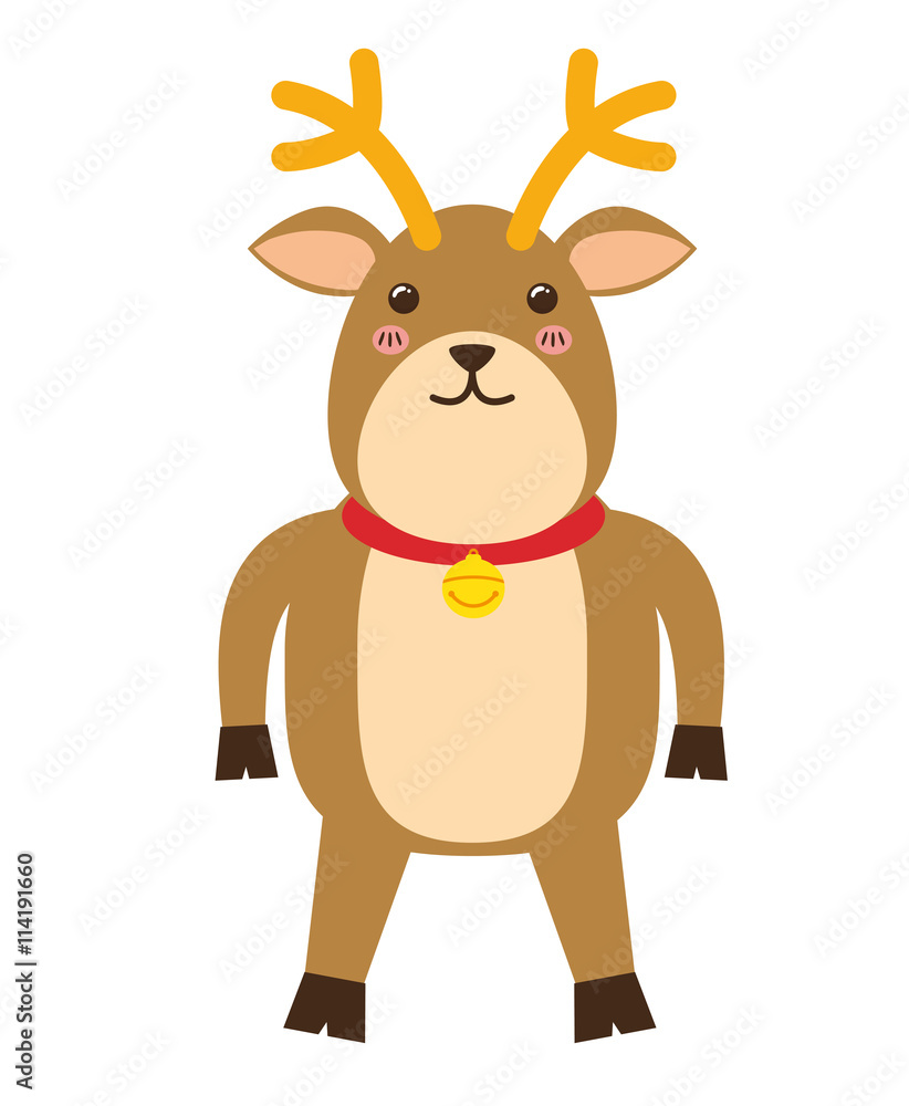 Kawaii deer icon. Merry Christmas design. vector graphic Kawaii deer icon. Merry Christmas design. vector graphic