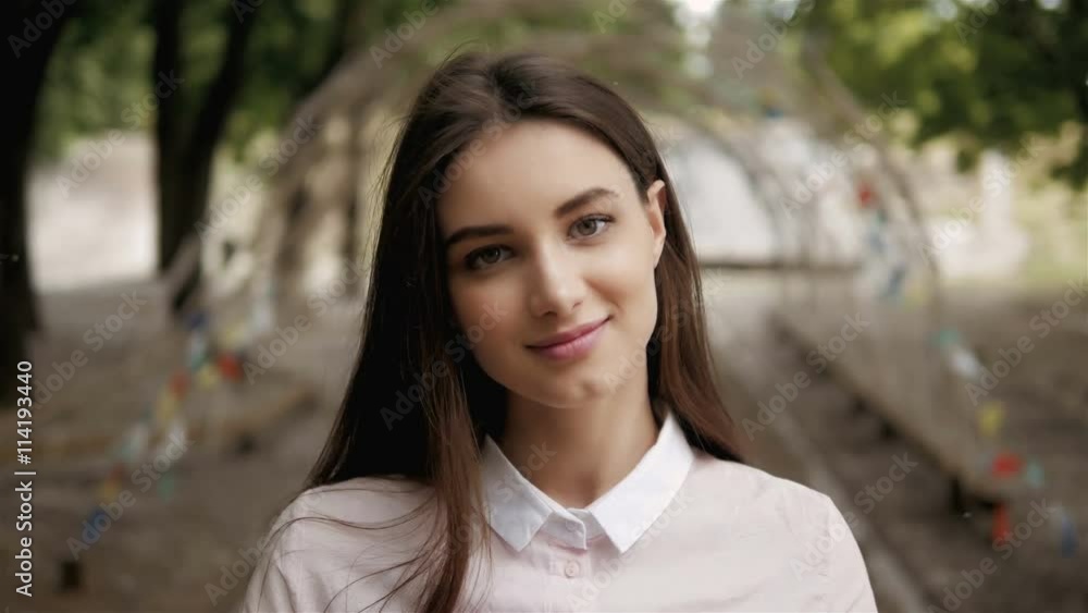 Natural Pretty Brunette Girl Portrait In Nature Natural Pretty Brunette Girl Portrait In Nature