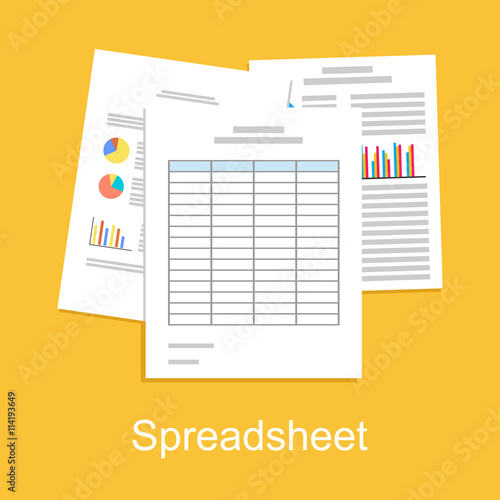 Spreadsheet concept illustration. Business background.
