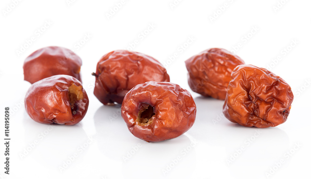 chinese jujubes isolated on white background chinese jujubes isolated on white background