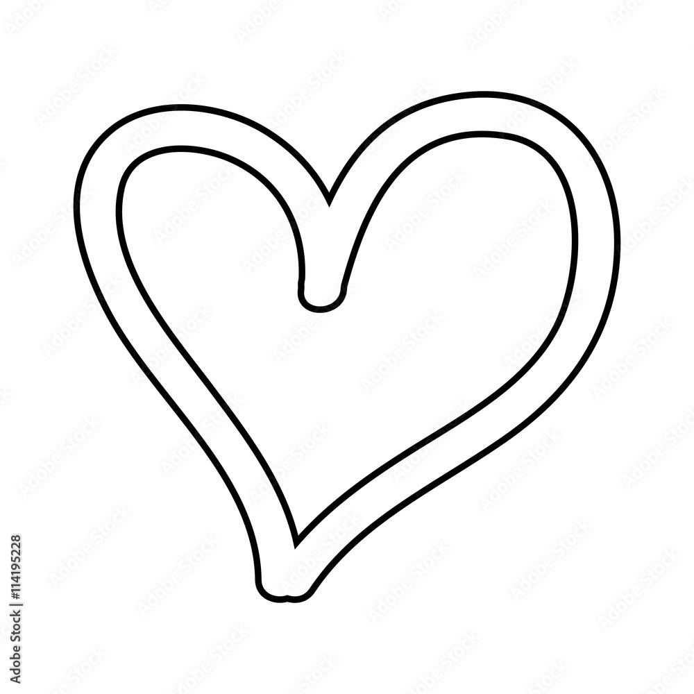 heart drawn isolated icon design heart drawn isolated icon design