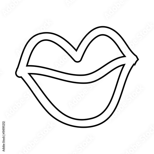 lips drawn isolated icon design