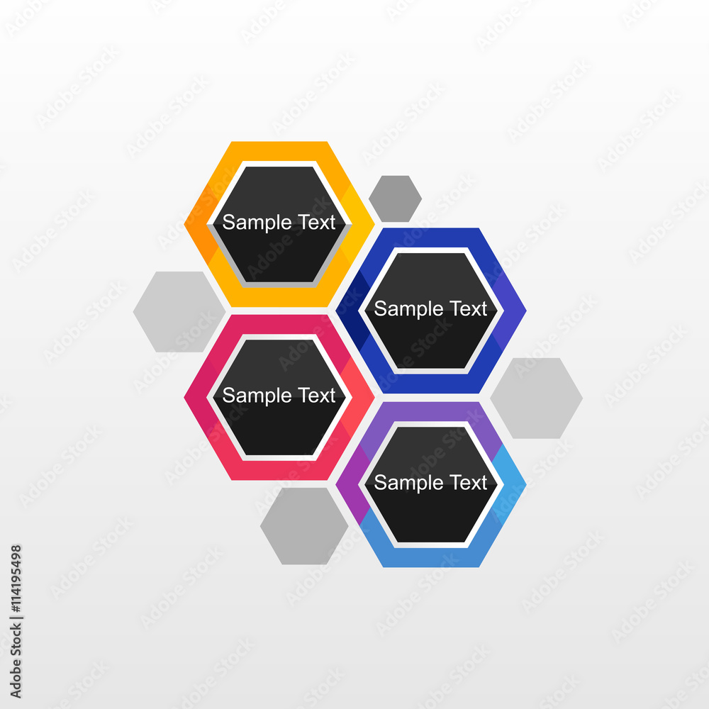 Hexagon Infographic template. Infographic elements.
