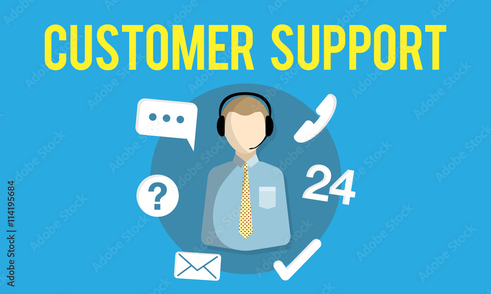 Customer Support Contact Center Advice Concept Customer Support Contact Center Advice Concept