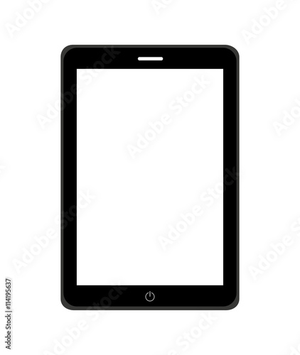 electronic book in tablet isolated icon design