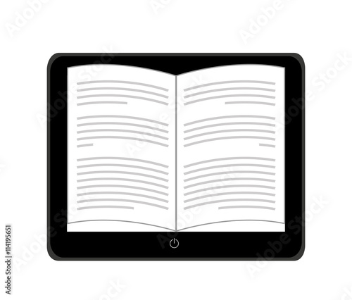 electronic book in tablet isolated icon design