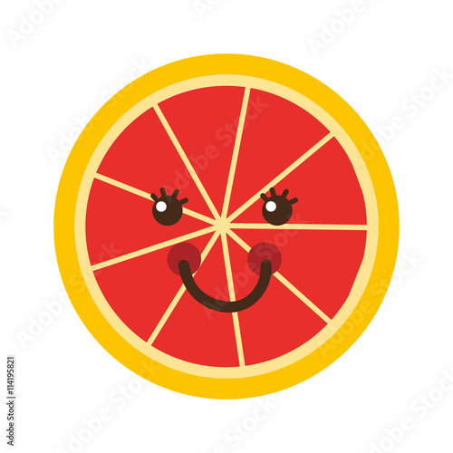 citrus fruit character isolated icon design