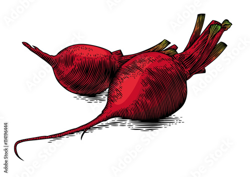 Two raw beetroots