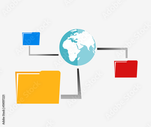 File sharing illustration. Online backup file illustration. 
