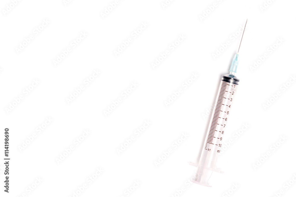 Syringe and needle on white background Syringe and needle on white background