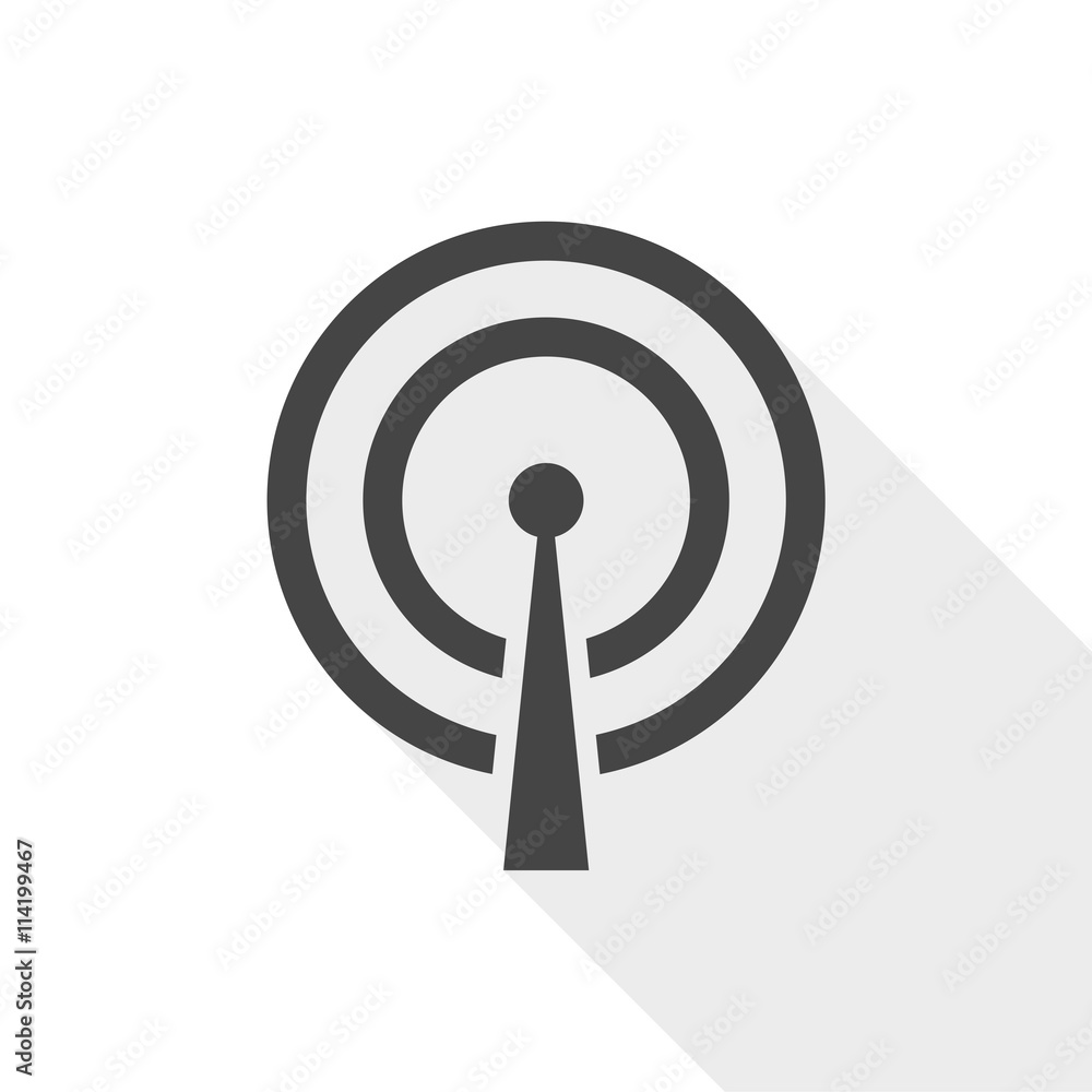 Vector broadcasting icon with long shadow