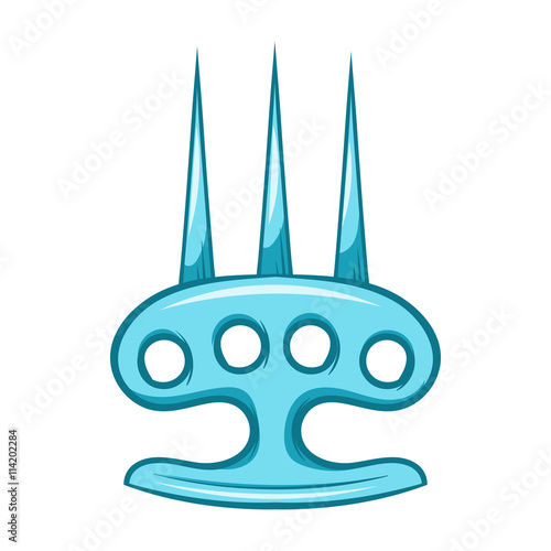 Brass knuckles with spikes icon, cartoon style