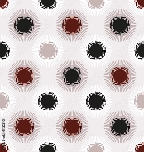 Tapety japońska bezszwowa płytka ze stylizowanymi kolczastymi kwiatami w odcieniach czerni, bieli i brązu