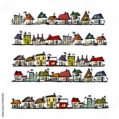 Set of houses, sketch for your design