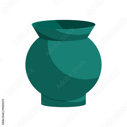Turquoise vase icon, cartoon style