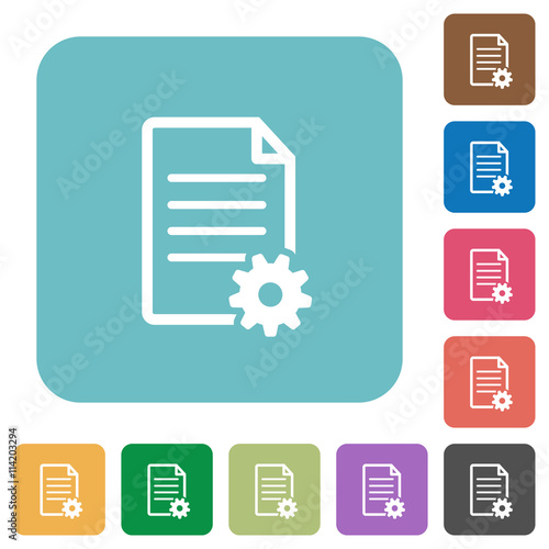 Flat document setup icons