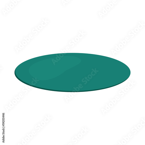 Turquoise round rug icon, cartoon style