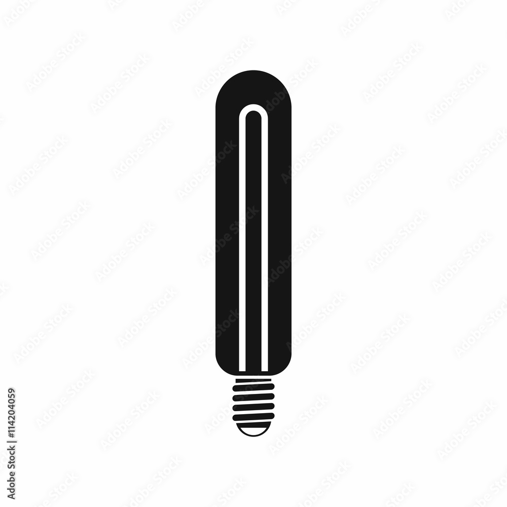 Tubular bulb icon, simple style Tubular bulb icon, simple style