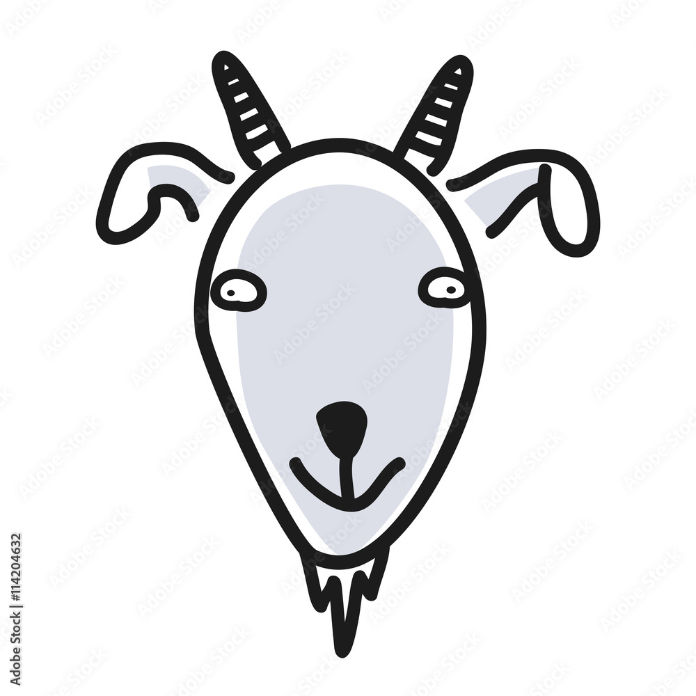 Cartoon animal head icon. Goat face avatar for profile of social networks. Hand drawn design. Cartoon animal head icon. Goat face avatar for profile of social networks. Hand drawn design.