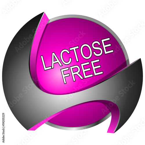 Lactose free Button - 3D illustration