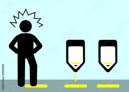 Illustration Ärger wegen Zustand von Pissoir