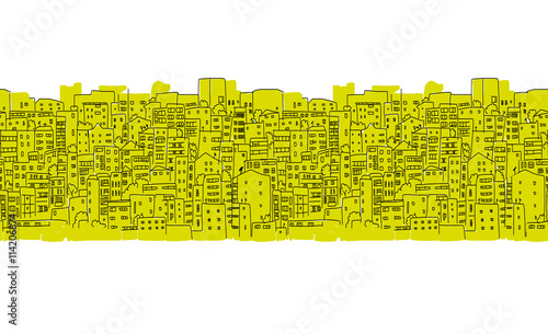 Abstract cityscape background, seamless pattern for your design