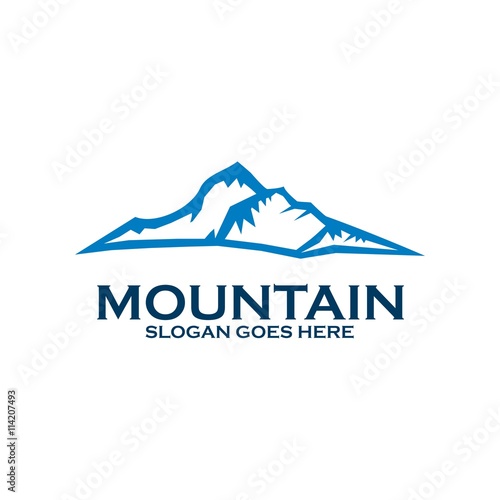 icon landscape symbol mountain blue nature concept vector