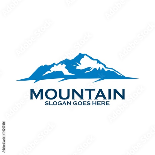 icon landscape symbol mountain blue nature concept vector © Friendesigns