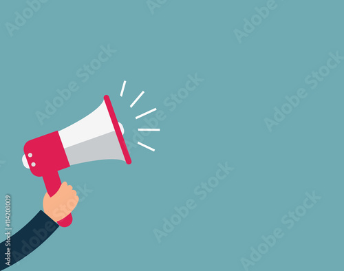 Businessman holding megaphone - Vector illustration