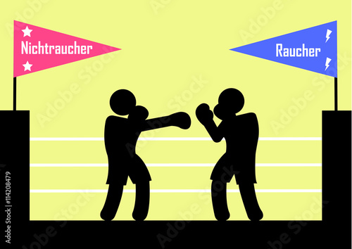 Illustration Konflikt Raucher Nichtraucher