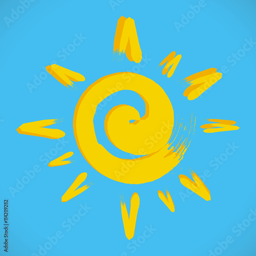 soleil jaune bleu symbole vecteur
