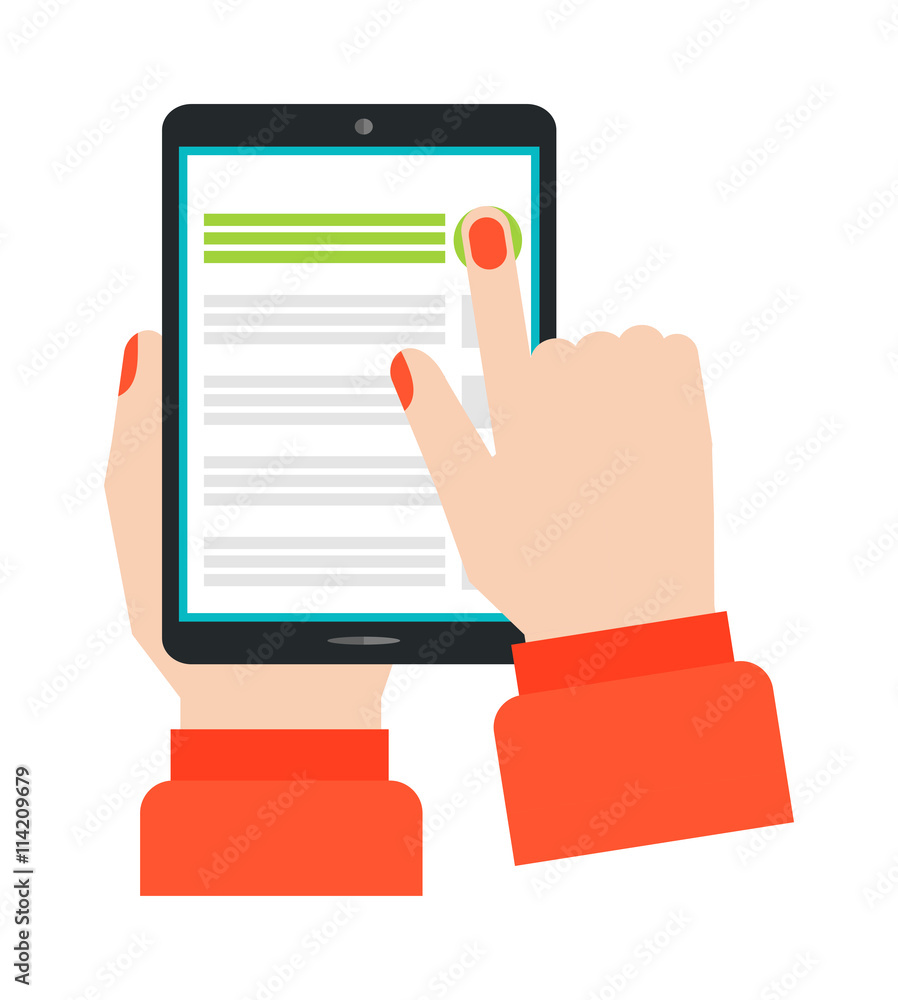 Touch screen hand vector illustration. Touch screen hand vector illustration.