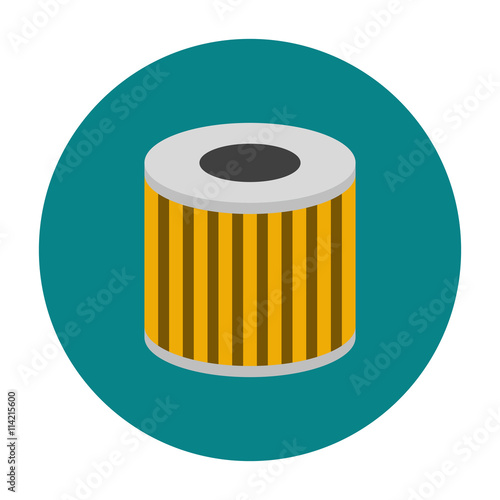 Car oil filter icon flat