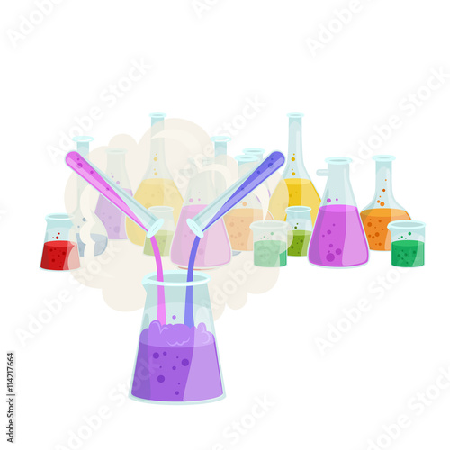 Chemistry education research laboratory equipment, science lab glass tube, vector