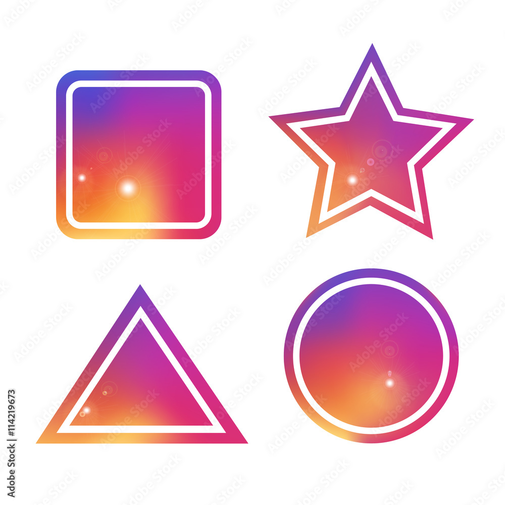 Colourful Shapes Set. Vector Background, Backdrop and Design Element for Your Design. Colourful Shapes Set. Vector Background, Backdrop and Design Element for Your Design.