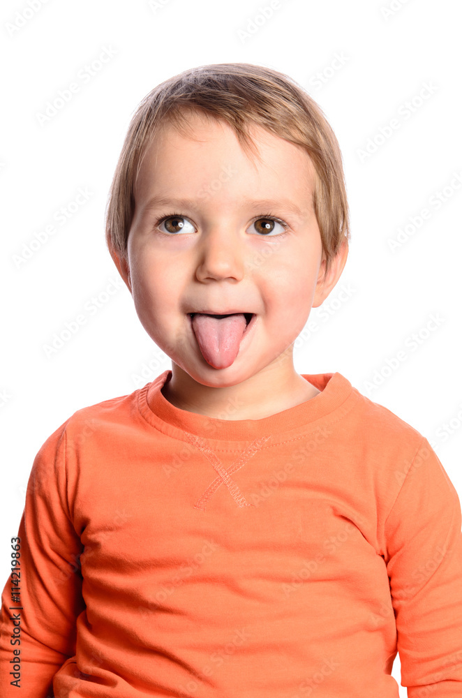 Cute child on white background Cute child on white background