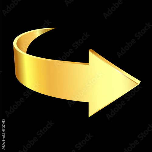 Gold arrow on black background