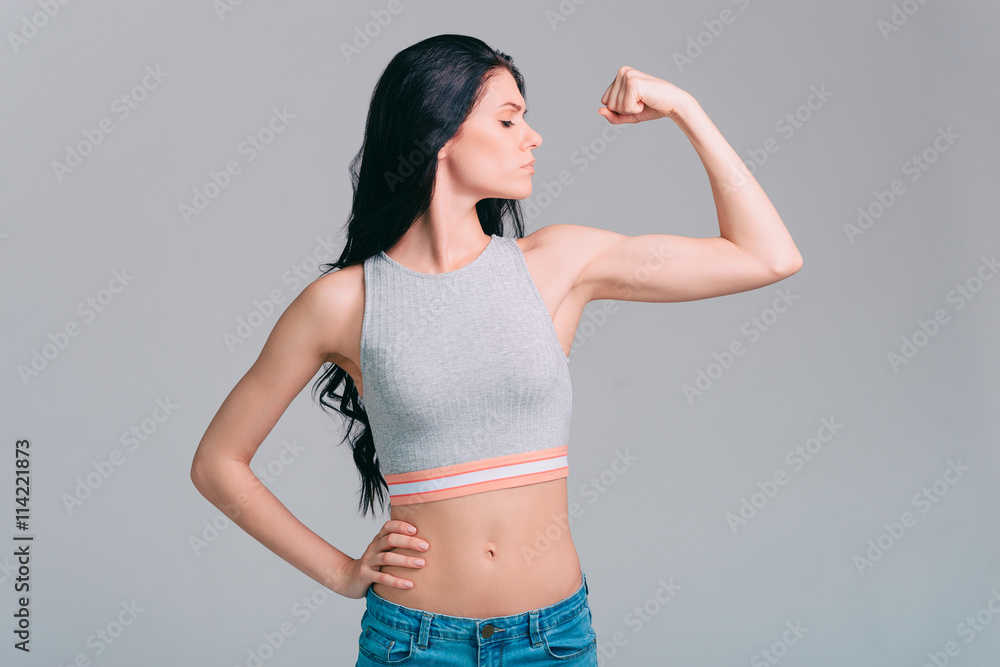 Confident in her perfect body. Confident in her perfect body.