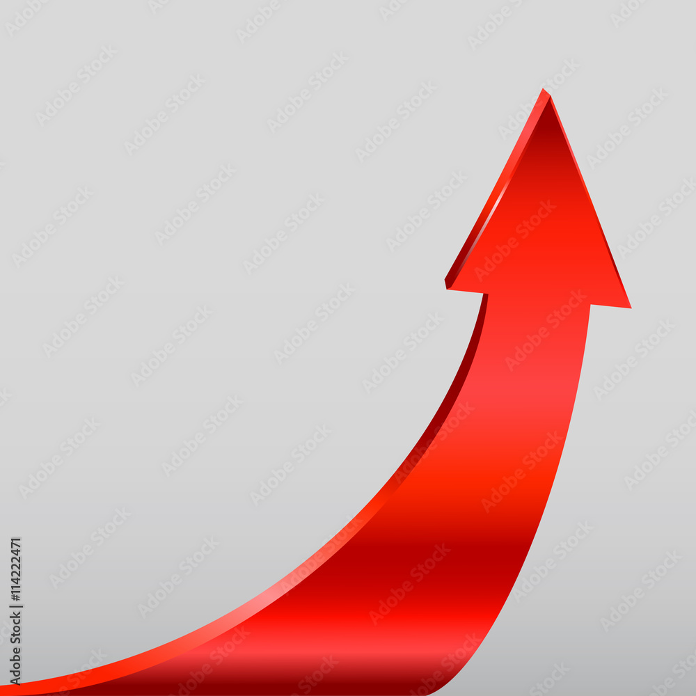 Red arrow and neutral grey background. Red arrow and neutral grey background.