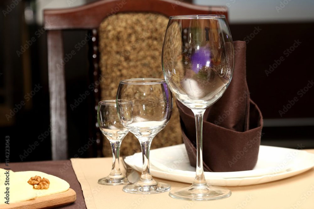 serving dishes on the table in the restaurant serving dishes on the table in the restaurant