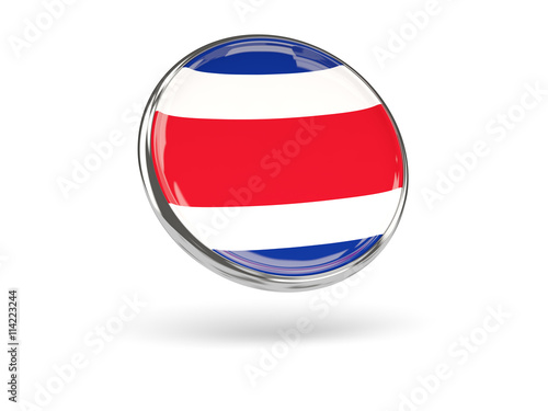 Flag of costa rica. Round icon with metal frame Free Download Flag of costa rica. Round icon with metal frame - GFXLoad