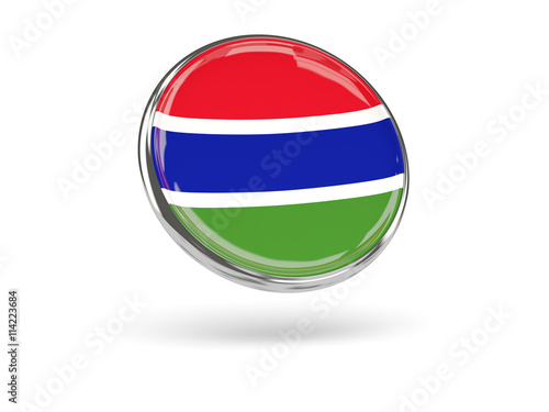 Flag of gambia. Round icon with metal frame Free Download Flag of gambia. Round icon with metal frame - GFXLoad
