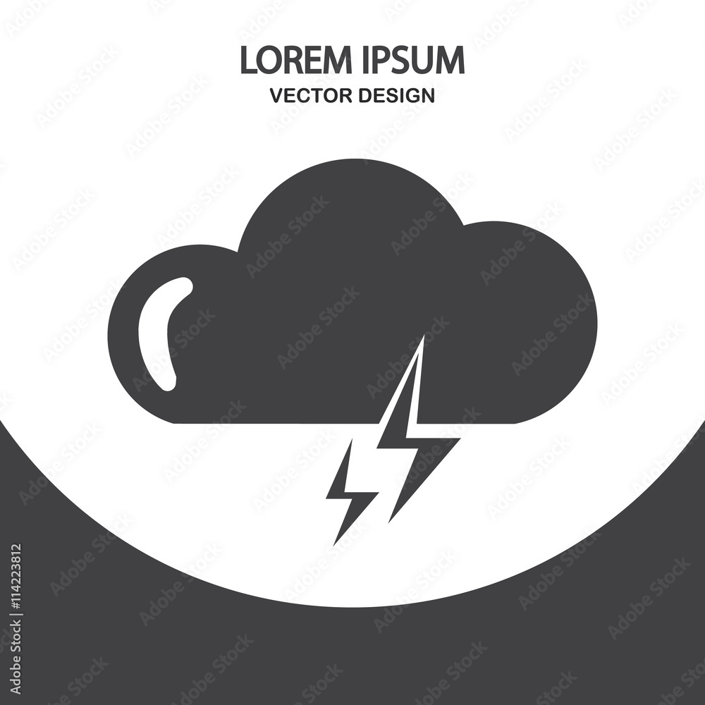 Thunderstorm weather icon on the background Thunderstorm weather icon on the background